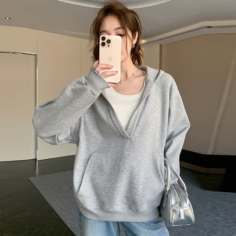 V-neck Hoodie Coat Women's Spring And Autumn