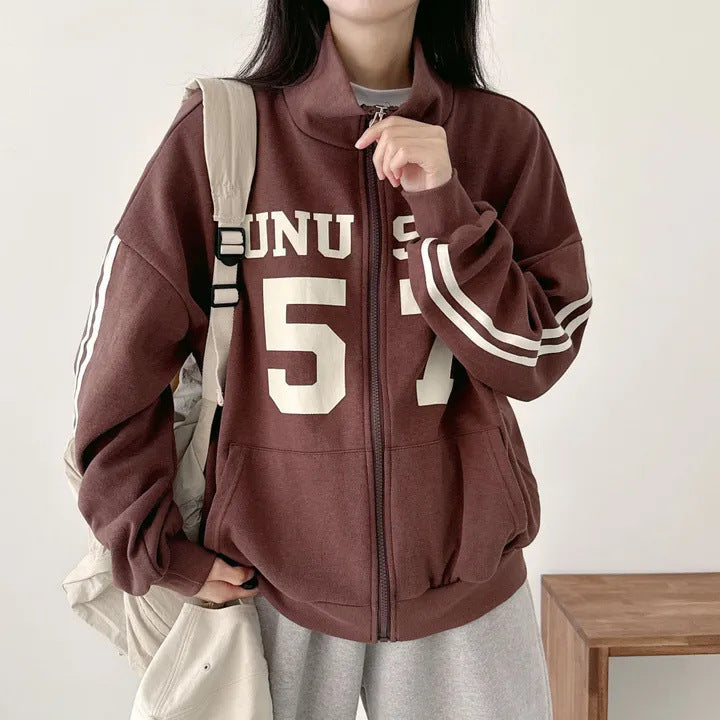 Design Sense Niche Couple Coat High Street Two Bars Raglan