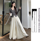 Ice Silk Leggings Skirt Women's Thin High Waist Drooping Casual Wide-leg Pants