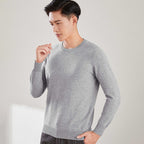 Men's Solid Color Round Neck V-neck Wool Sweater Knitted