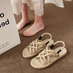 Braided Hemp Rope Sandals Female Student All-matching