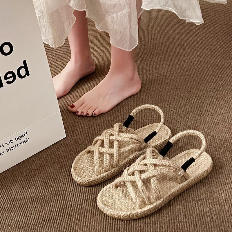 Braided Hemp Rope Sandals Female Student All-matching
