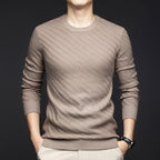 Middle-aged Crew Neck Casual Knitted Bottoming Shirt Loose Trendy Top