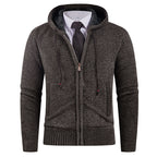 Men's Small Pineapple-pin Hooded Fleece Lined Fashion Knitwear Sweater