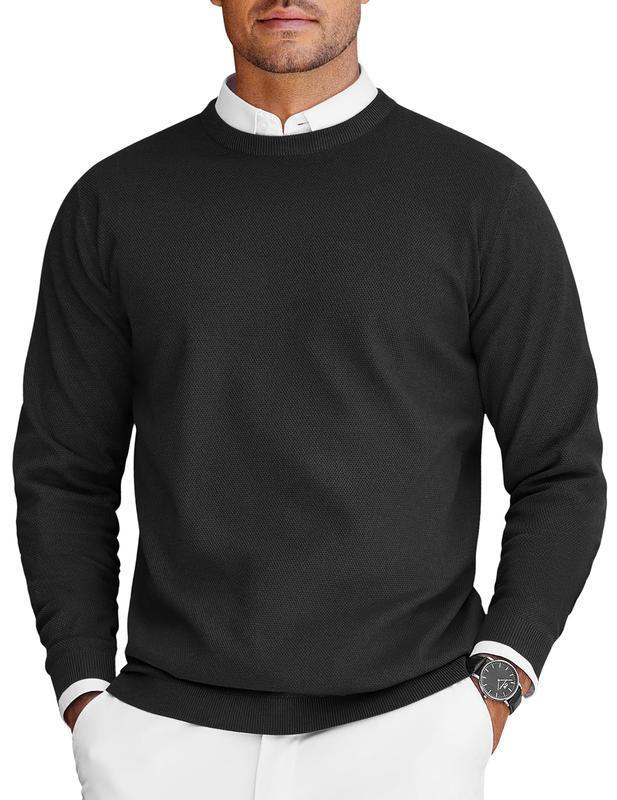 New Men's Round Neck Sweater Long Sleeve Knit