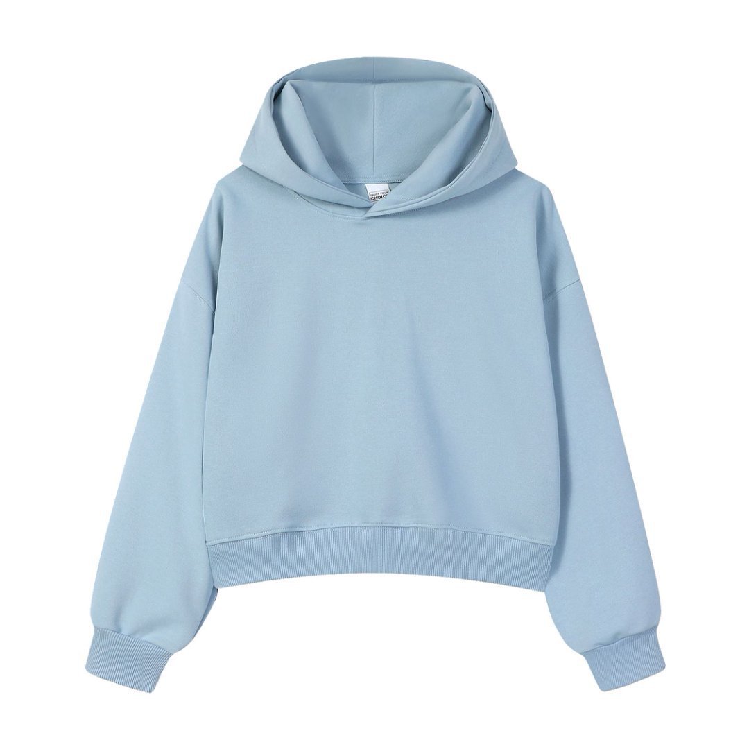 Women's Cotton Composite Cropped Hoodie