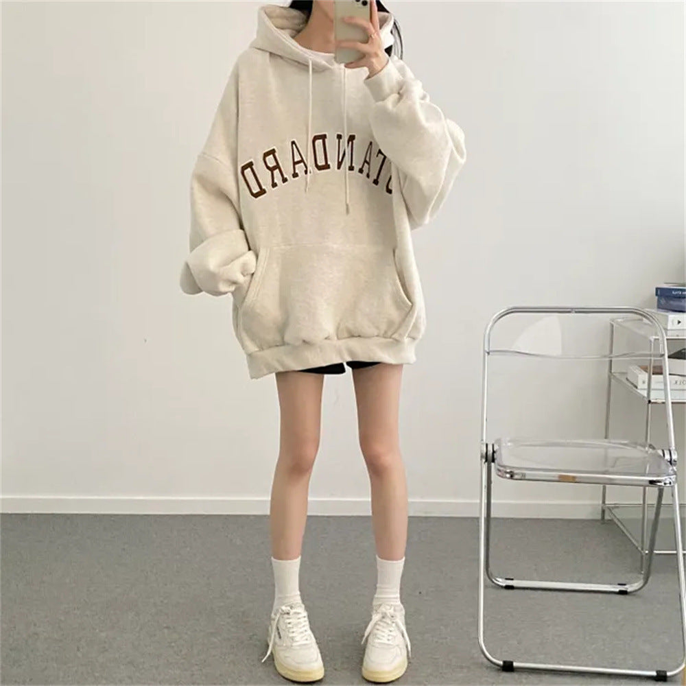 Letter Loose Fleece Printed Top