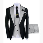 Men's Slim Fit Business Vest Coat Trousers Suit
