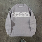 Loose Geometric Jacquard Pullover Knitted Sweater