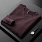 Warm V-neck Sweater Men's Slim Fit Thickened Light Business