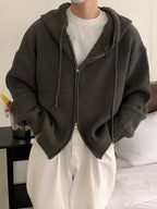 Idle Style Hooded Sweater Coat Men's Loose High Sense