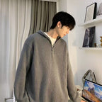 New Half Zipper Hooded Sweater For Men