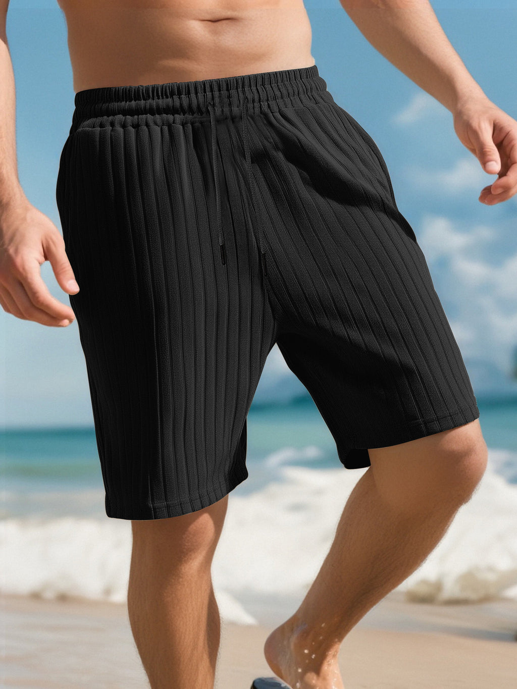 Sports Shorts Multi-bag Lace Men's Striped Beach Pants