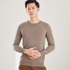 Men's Solid Color Round Neck V-neck Wool Sweater Knitted