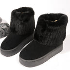 Autumn And Winter Leisure Thick-soled Round Toe Furry Trousers Boots