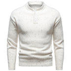 Men's Henry Stand Collar Snowflake Dot Design Fashion Sweater
