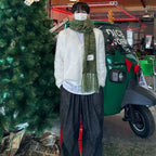 Mohair American Retro V-neck Sweater Coat