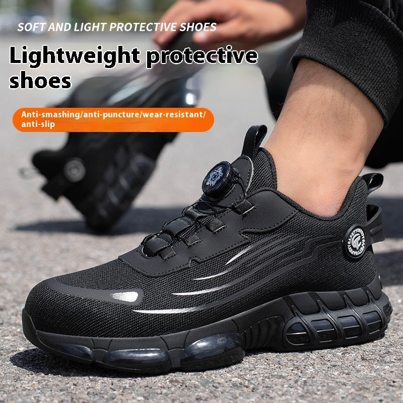 Men's Wear-resistant Workwear Breathable Fly Woven Shoes