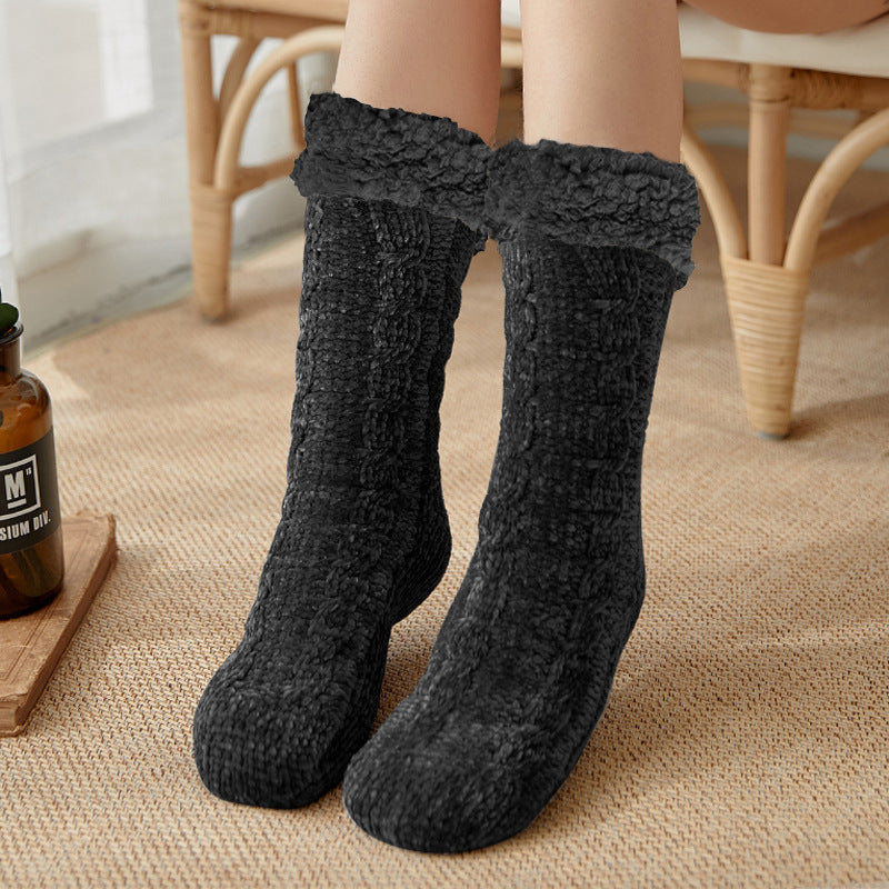 Ladies Winter Warm Floor Sleeping Socks Plus Velvet