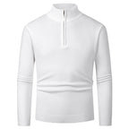 Men's Fashion Half Zipper Polo Sweater Casual Long Sleeve