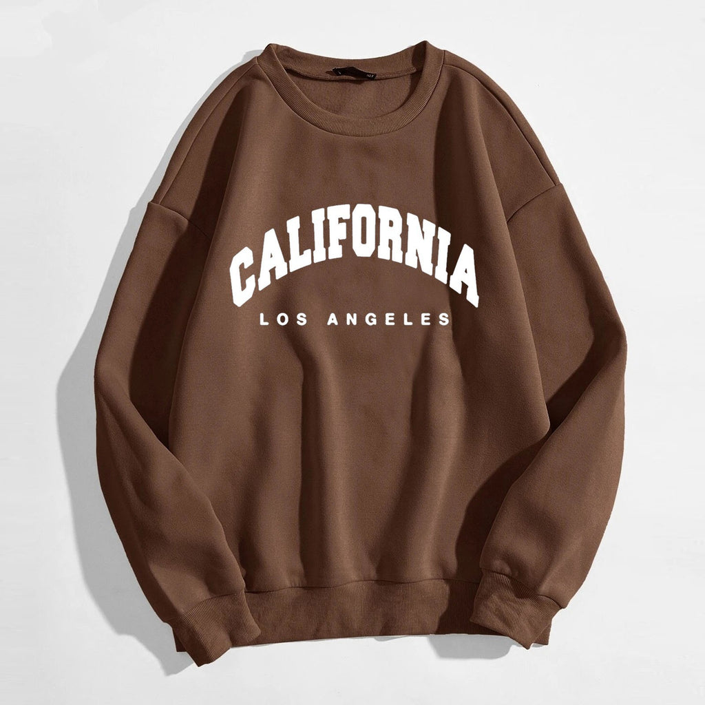 Womens Hoodies Long Sleeve Graphic California Letters Print
