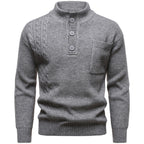 Men's Fashion British Henry Stand Collar Sweater