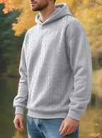Men's Casual Thick Jacquard Hooded Sweatshirt