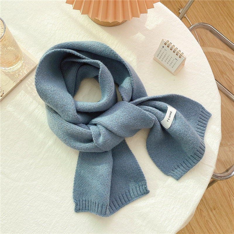 Male And Female Students' Knitted Simple All-match Scarf