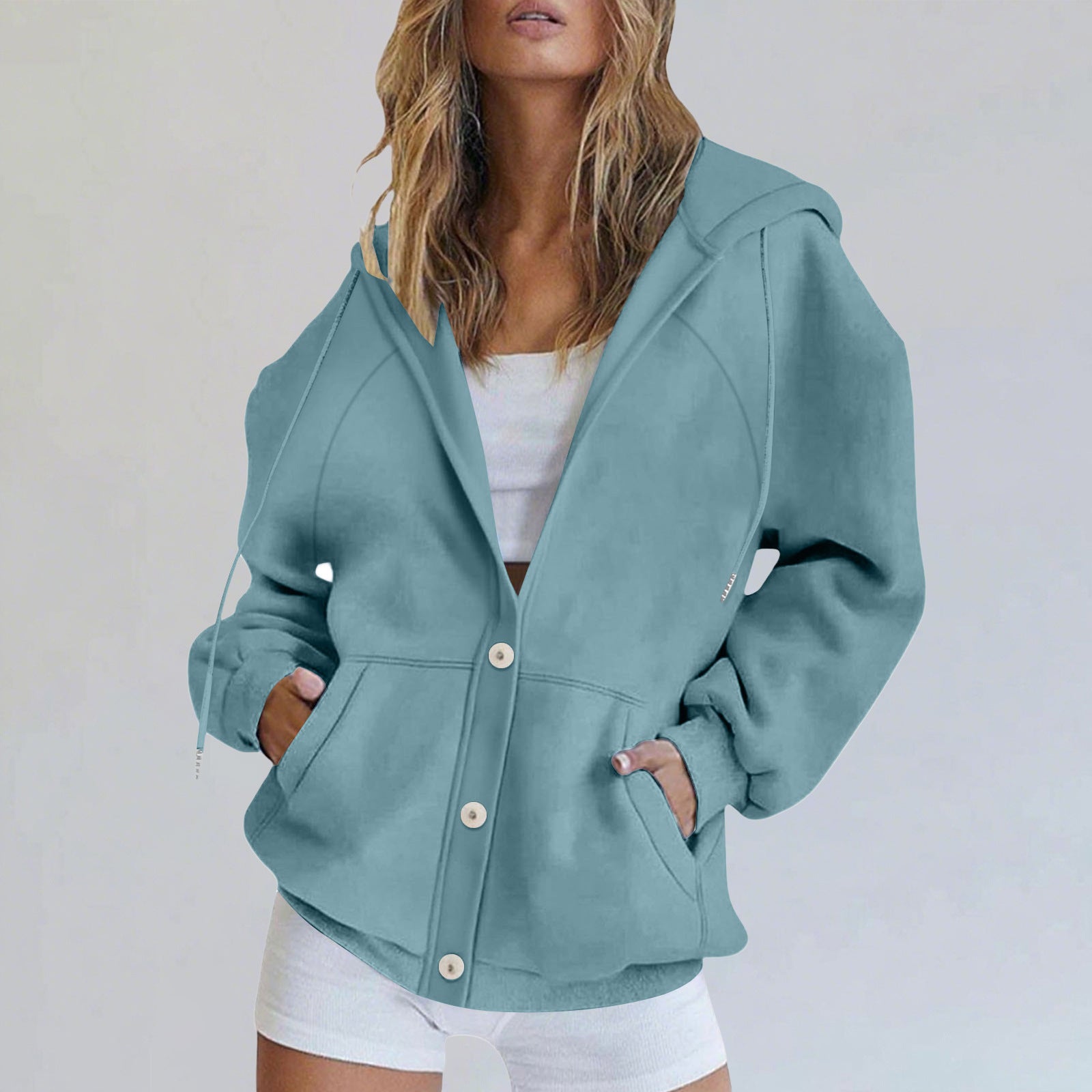 Women's Casual Solid Color Cardigan Jacket