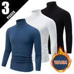 Autumn And Winter Men's Solid Color Versatile High-neck Base Layer Casual Fleece Top