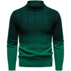 Gradient Color Half Turtleneck Handsome Men's Sweater