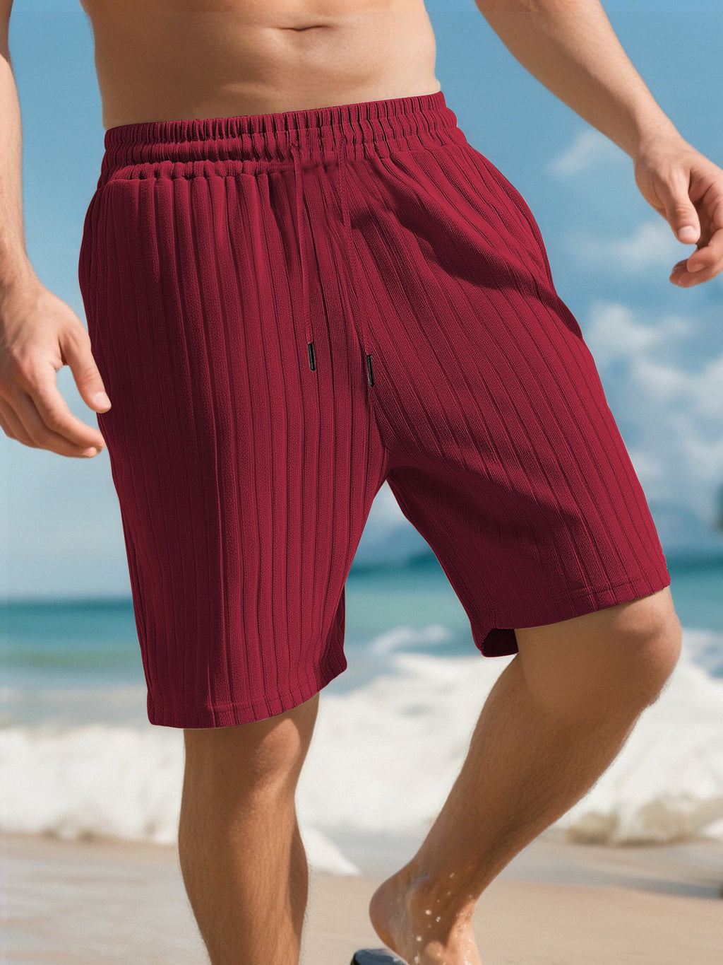 Sports Shorts Multi-bag Lace Men's Striped Beach Pants
