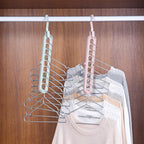 9-hole Clothes Hanger Organizer Space Saving Hanger Multi-function Folding Magic Hangers Drying Racks Scarf Clothes Storage