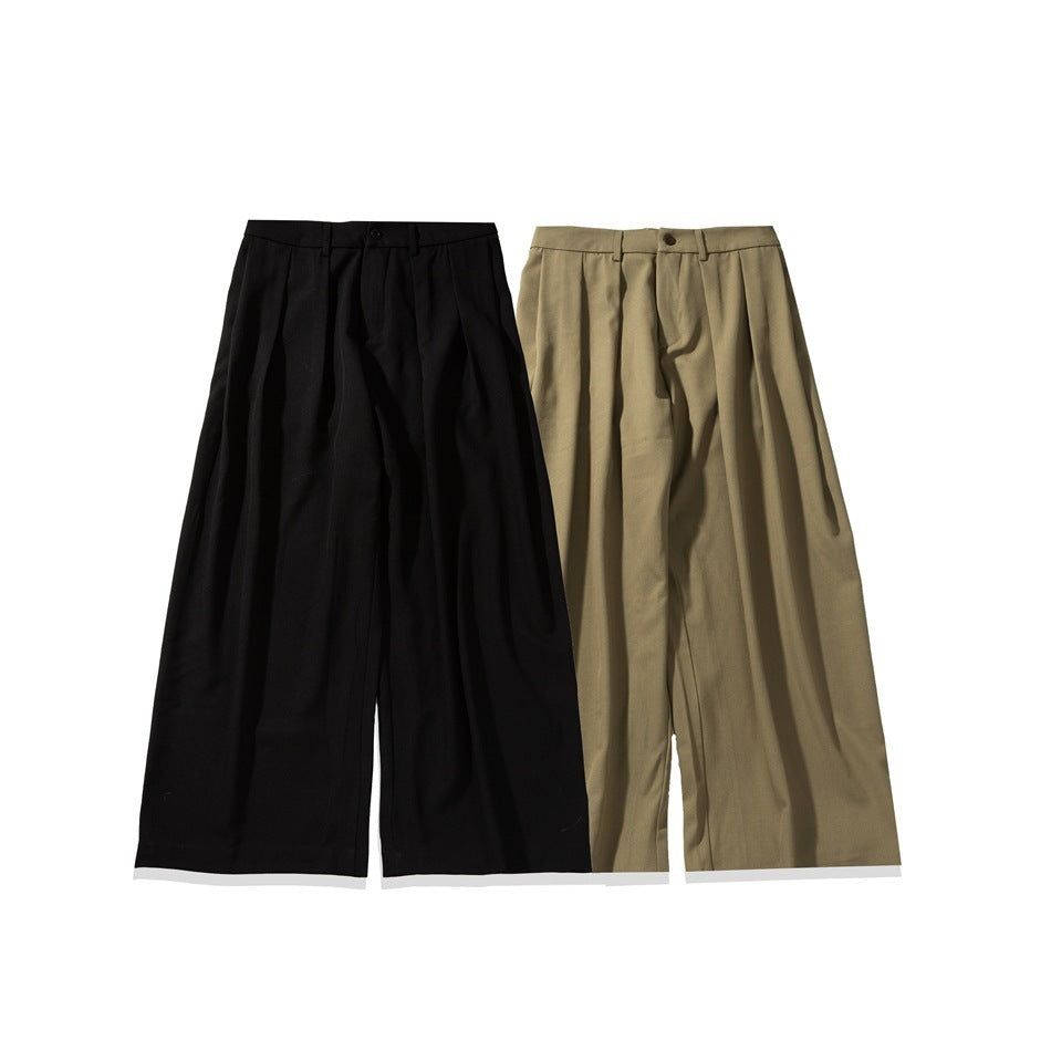 American Style Loose Straight Casual Suit Wide Leg Pants
