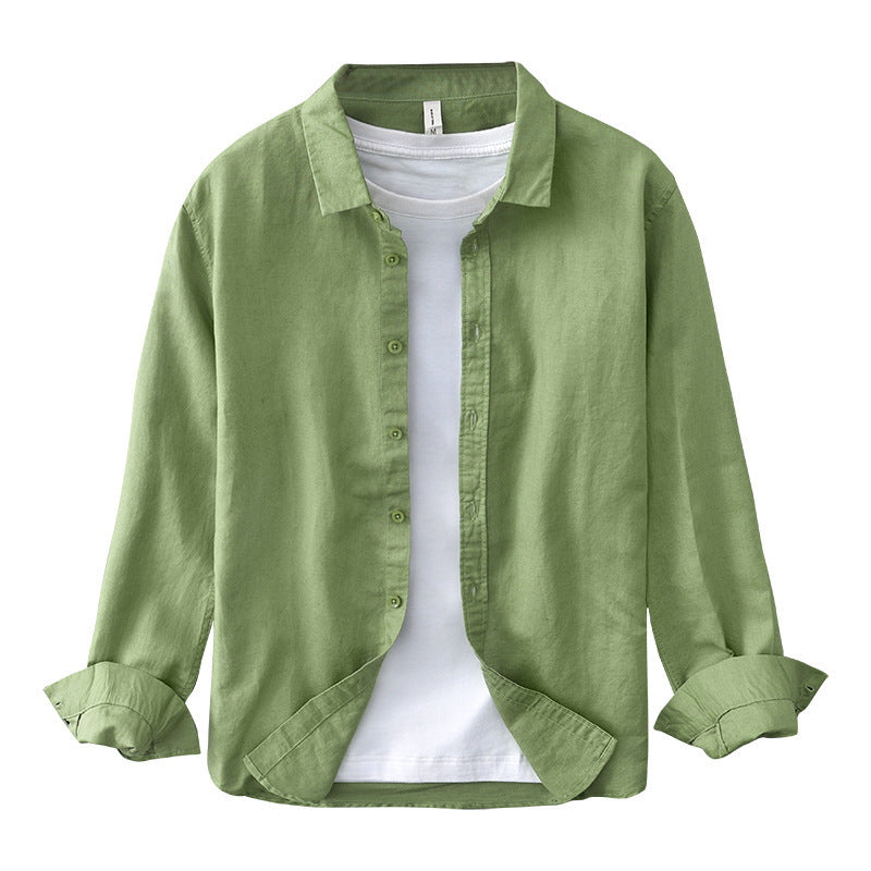 Spring And Summer Cotton Linen Long Sleeve Blouse Boys Niche