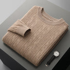 Men's Double-strand Thickened Jacquard Knitted Sweater Casual Business Warm
