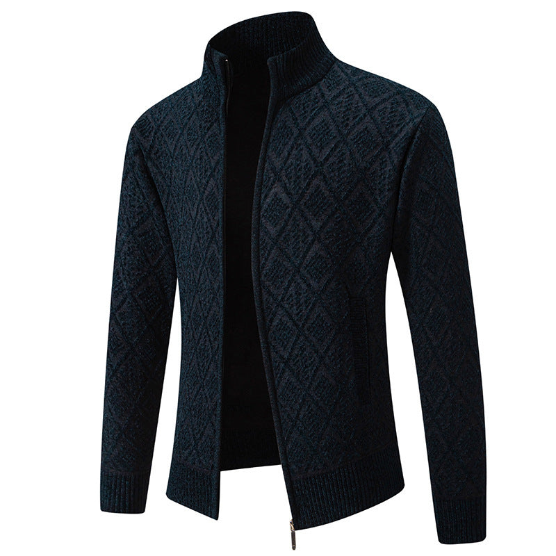 Korean Autumn And Winter Trendy Casual Fashion Stand-up Collar Cardigan Coat Men