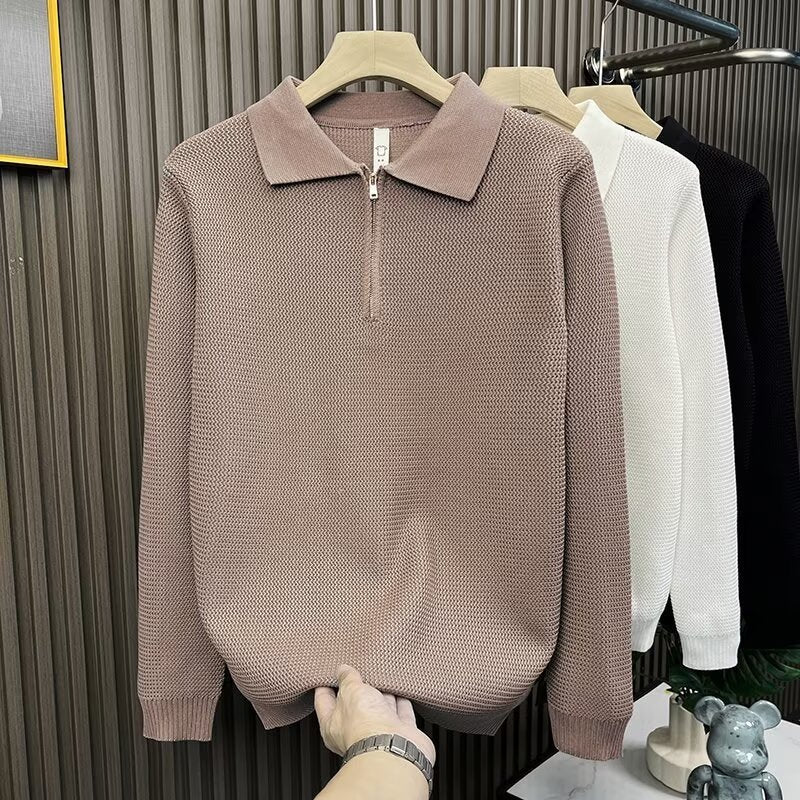 Trendy Brand Pu Shuai Men's Autumn And Winter High-grade Half Zipper Sweater