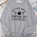 Witches Make Coffee Straight Letter Hoodie Letter Print