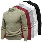 Men's Henry Stand Collar Snowflake Dot Design Fashion Sweater