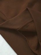 Women's Print Thermal Lined Crew Neck Loose Pullover Long Sl