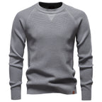Round Neck Fashion Solid Color Sweater Men's High Quality Business Casual Knitted Men's Sweater