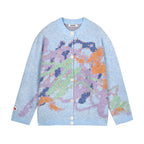 Sweater Round Neck Graffiti Colorful Top Men