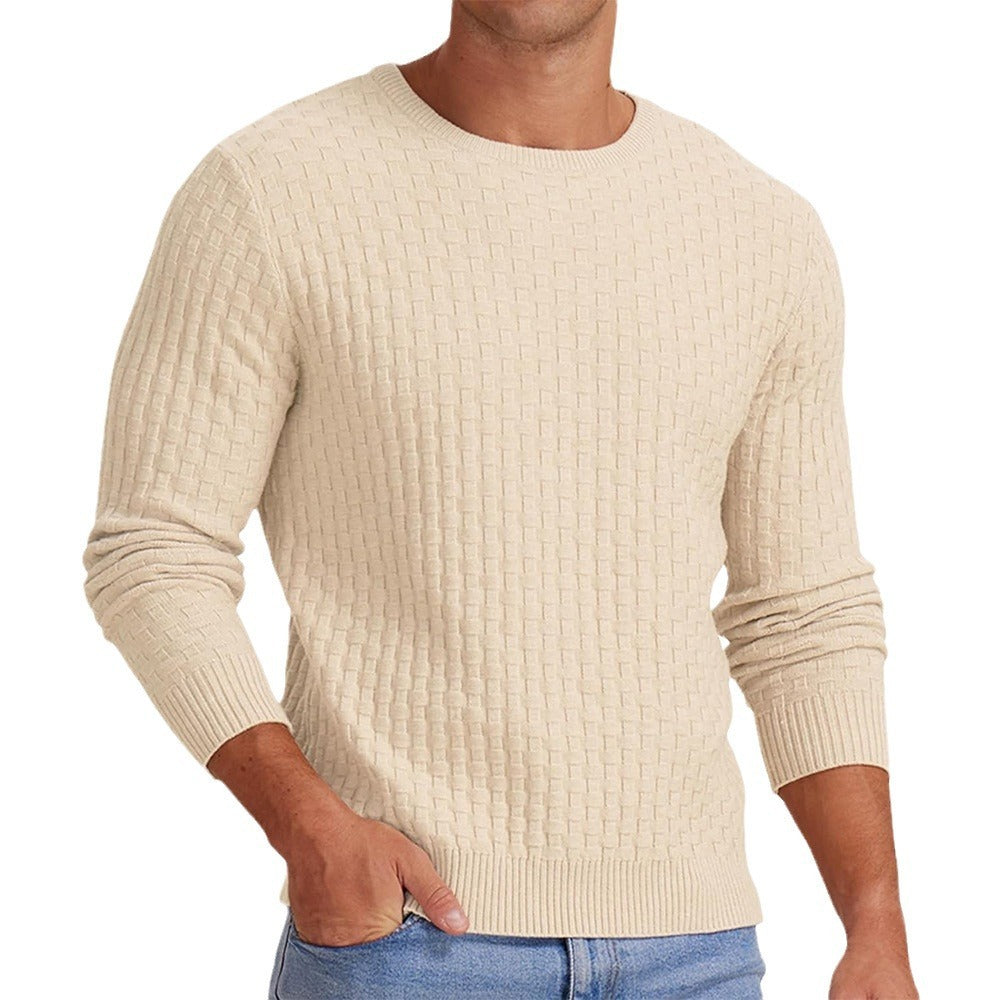 Men's Round Neck Pullover Long Sleeve V-neck