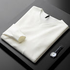 Warm V-neck Sweater Men's Slim Fit Thickened Light Business