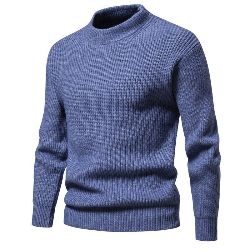 Men's Casual Knitted Solid Color Slim Fit Sweater