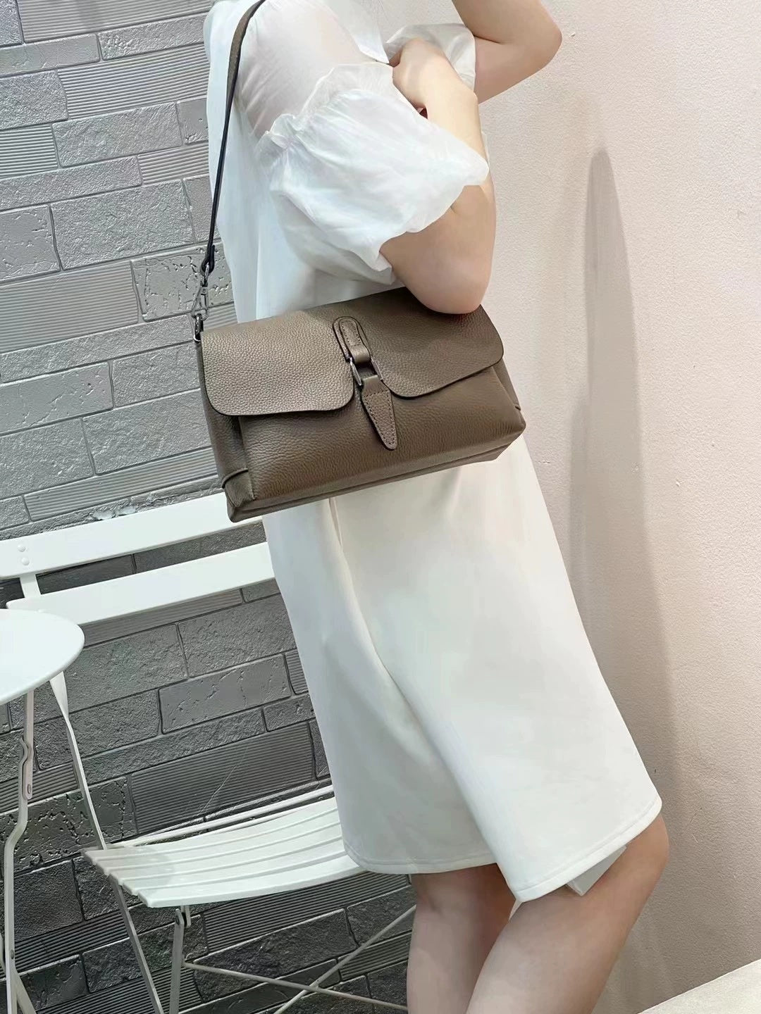 Top Grain Leather Casual Shoulder Crossbody Bag