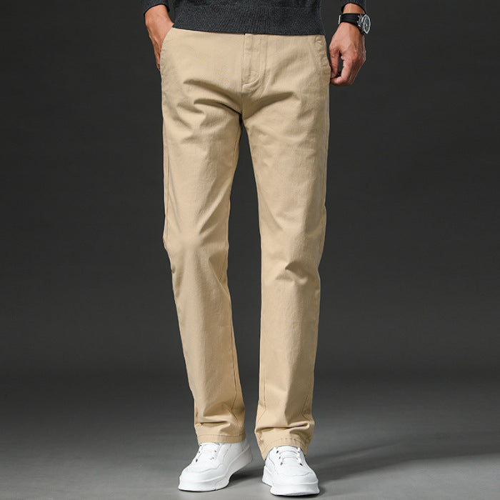 Fall Slim Fit Pencil Pants Thick Twill Cotton Casual Pants