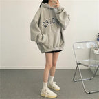 Letter Loose Fleece Printed Top