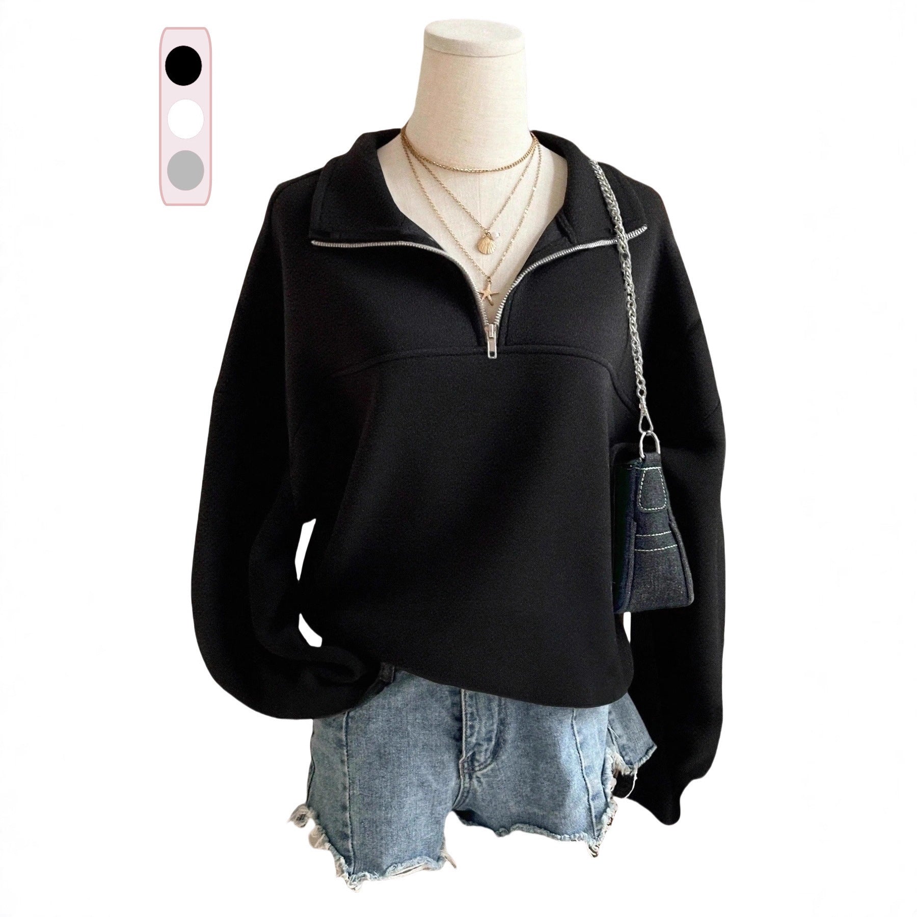 Spring And Autumn New Zipper Sweater